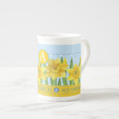 Birth Flower and Gem March Bone China Mok (Voorkant rechts)