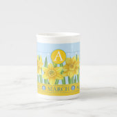 Birth Flower and Gem March Bone China Mok (Voorkant)