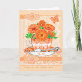 Birth Flower and Gem Oktober Word Game Kaart (Voorkant)