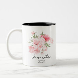 Birth Flower Mug Cup Tweekleurige Koffiemok