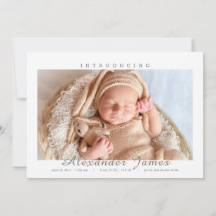 Birth Introduction White Photo Birth Announement Aankondiging