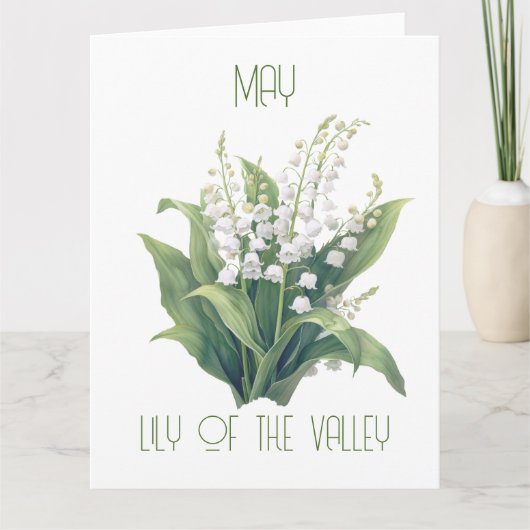 Birth Mah Flower May Lily Birthday Kaart (Voorkant)