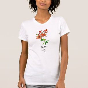 Birth Month Flower May Lily T-shirt