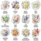 Birth Month Flowers Sticker (Voorkant)