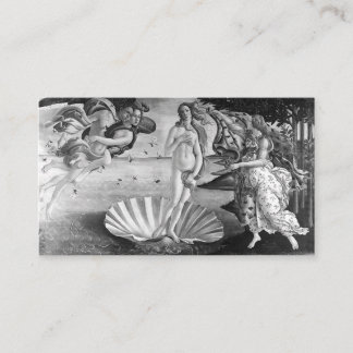 Birth Of Venus - Botticelli - Black And White Visitekaartje
