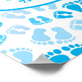 Birth Stats Blue and White Baby Boy Feet Poster (Hoek)