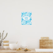 Birth Stats Blue and White Baby Boy Feet Poster (Keuken)