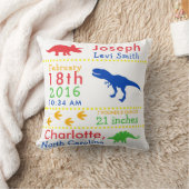 Birth Stats Dinosaur Nursery Pillow Kussen (Deken)