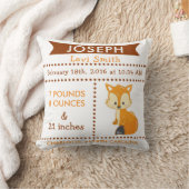 Birth Stats Fox Woodland Nursery Pillow Kussen (Deken)