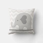 Birth Stats Gray Elephant Nursery Sierkussen (Achterkant)