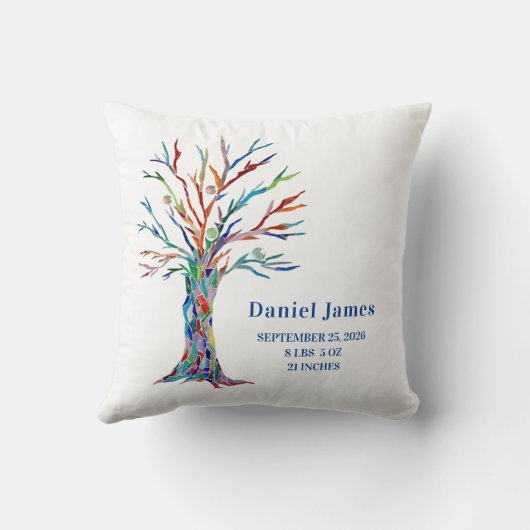 Birth Stats Nursery Pillow Kussen (Achterkant)