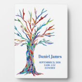 Birth Stats Nursery Tabletop Plaque met Easel Fotoplaat (voorkant)