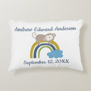 Birth Stats Rainbow Slaping Animal Baby Gift Accent Kussen