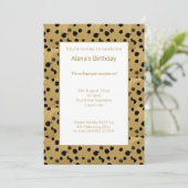 BIRTHDAG GOLD BLACK LEOPARD ANIMAAL PRINT KAART (Staand voorkant)
