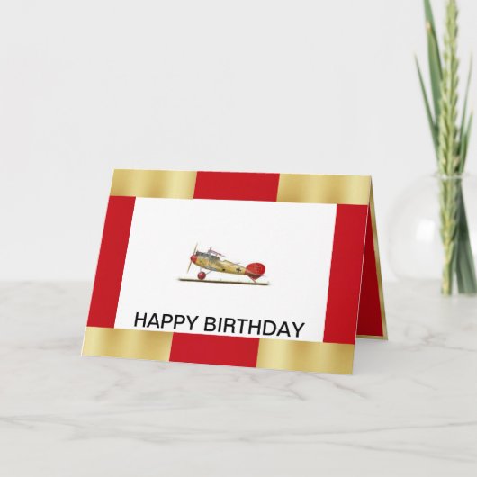 Birthdagkaart met het vliegtuig Red Barron Kaart (Voorkant)