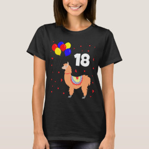 Birthday 18 jaar lamafeest t-shirt
