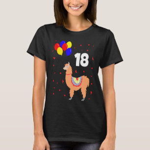 Birthday 18 jaar lamafeest t-shirt