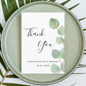 Birthday 50 eucalyptus greenery modern script bedankkaart
