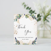 Birthday 50 eucalyptusgrienery dank u briefkaart (Staand voorkant)