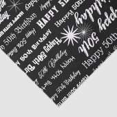 Birthday 50th of om het even welke Witte Doopvonte Tissuepapier (Detail)