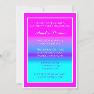 Birthday Afstuderen Roze Blauw Lijst Foto aangepas Kaart