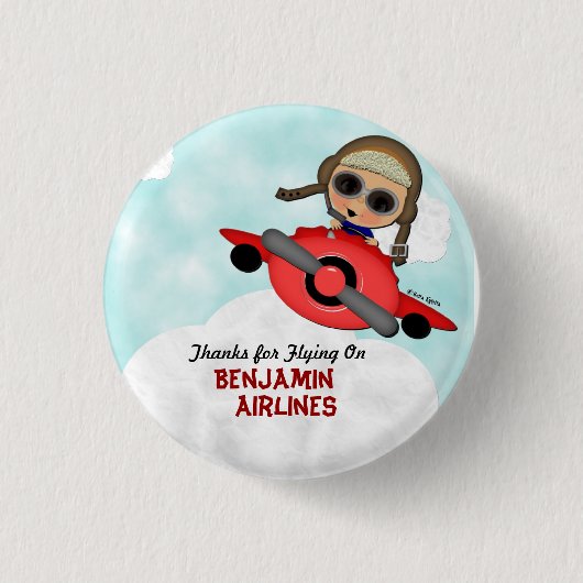 Birthday Airplane Button (Voorkant)