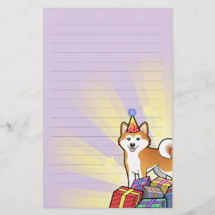 Birthday Akita Inu / Shiba Inu Briefpapier