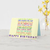 Birthday Anagram card Kaart (Gele Bloem)