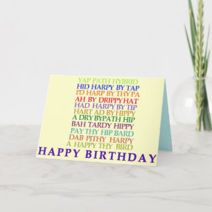 Birthday Anagram card Kaart