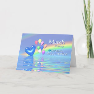 Birthday Aquamarine Heart Kaart