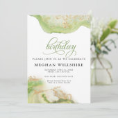 Birthday August Peridot Waterverf Geode Kaart (Staand voorkant)