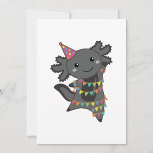 Birthday Axolotl Garland Adult Cloth Face Mask Kaart