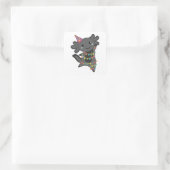 Birthday Axolotl Garland Vierkante Sticker (Tas)