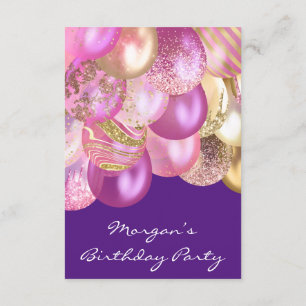 Birthday Baby shower roze goud Ballonspurpel Kaart