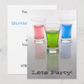 Birthday / Bachelor Party Invitation Kaart (Voorkant / Achterkant)