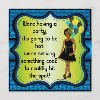 Birthday Bachelorette Woman Party Balloons nodigt Kaart