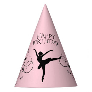 Birthday Ballerina dansen met Muzieknoten Feesthoedjes
