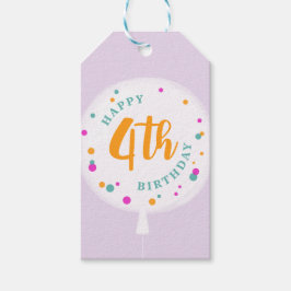Birthday-ballonnen aanpasbaar cadeau labels lila cadeaulabel