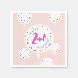Birthday-ballonnen aanpasbaar luienroze servet