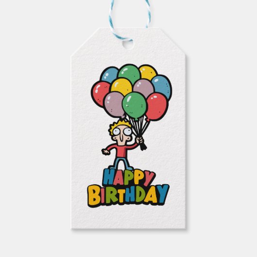 Birthday-ballonnen Cadeaulabel (Voorkant)
