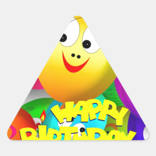 Birthday-ballonnen Driehoek Sticker