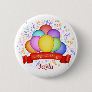 Birthday-ballonnen en banner-Button Ronde Button 5,7 Cm