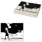 Birthday-ballonnen en Raven Rubberstempel (Gestempeld)