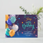 Birthday-ballonnen Kaart (Staand voorkant)