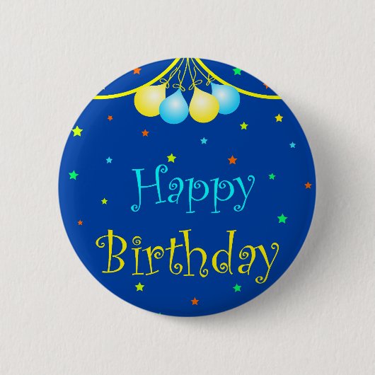 Birthday-ballonnen Ronde Button 5,7 Cm (Voorkant)