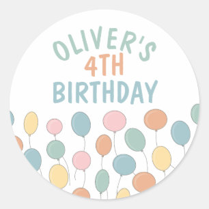 Birthday-ballonnen Ronde Sticker