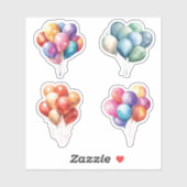 Birthday-ballonnen Sticker (Vel)