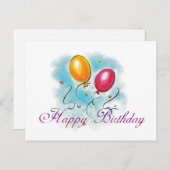 Birthday Ballons Briefkaart (Voorkant / Achterkant)