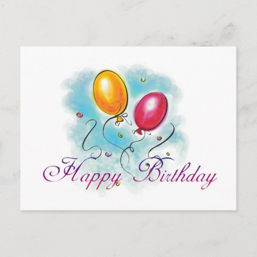 Birthday Ballons Briefkaart (Voorkant)