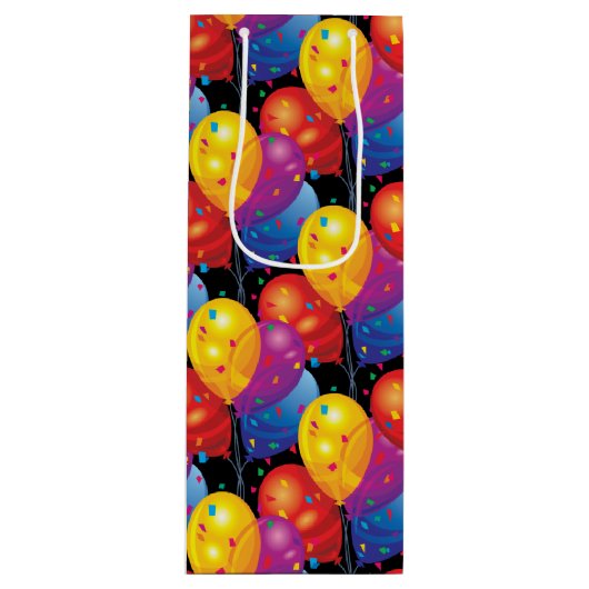 Birthday ballons Paper Cadeau Wijn Cadeautas (Voorkant)